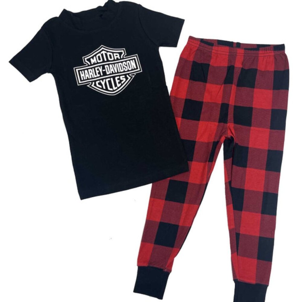 Harley-Davidson Little Boys' Bar & Shield 2-Piece Tight Fit Toddler Pajamas Set